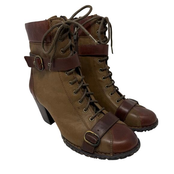 Born Boots Women's 8 M Carolina Ankle Bootie Buckles Moto Steampunk Goth Grunge - Picture 1 of 9